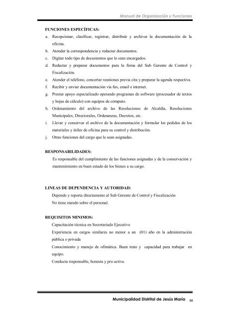 manual de organización y funciones - Municipalidad de Jesús María