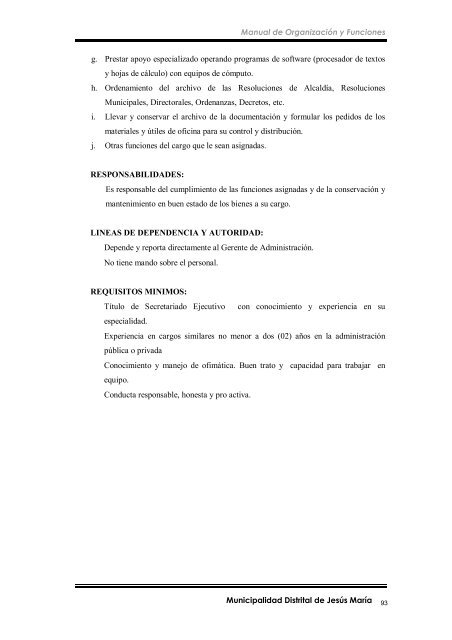 manual de organización y funciones - Municipalidad de Jesús María