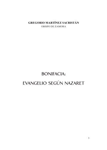 Carta Pastoral Bonifacia - Diócesis de Zamora