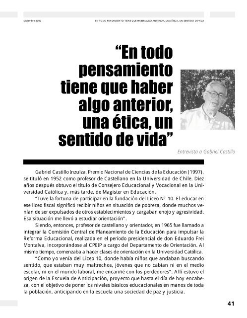 “En todo pensamiento tiene que haber algo ... - Revista Docencia