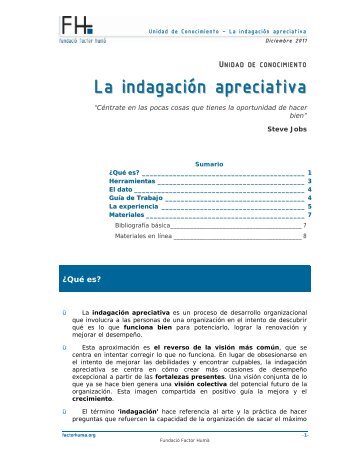 La indagación apreciativa