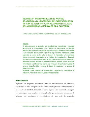 Seguridad y transparencia en el proceso de admisión - EXHCOBA