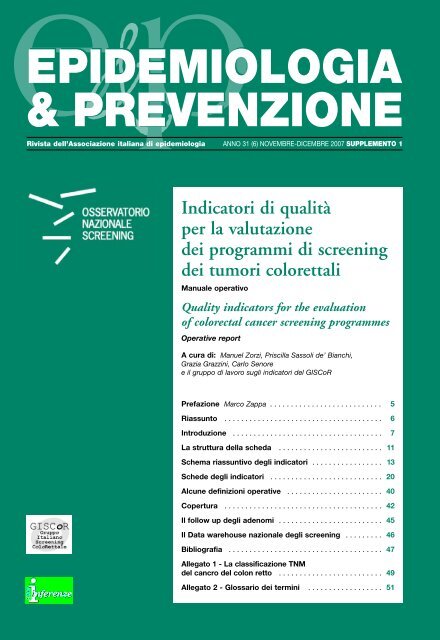 Indicatori di qualità per la valutazione dei programmi di screening ...