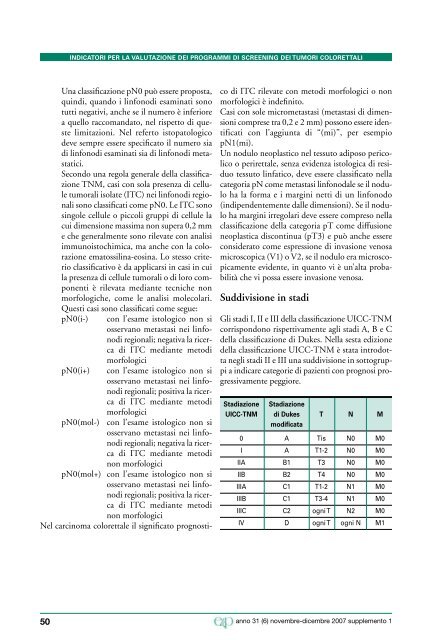 Indicatori di qualità per la valutazione dei programmi di screening ...