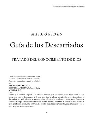 Guía de los Descarriados - Comunidad Israelita Bet Or