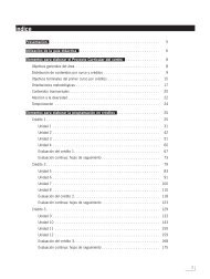 Objetivos terminales del primer curso por créditos