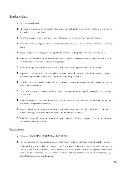 Objetivos terminales del primer curso por créditos