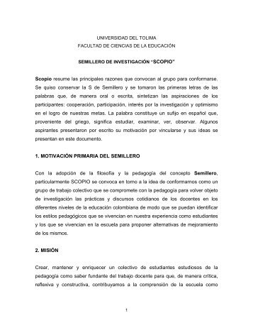 Semillero de Investigacin "Scopio" - Universidad del Tolima
