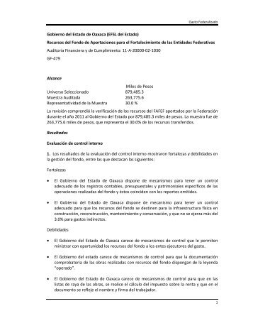 Informe del Resultado de la Fiscalización Superior de la Cuenta ...