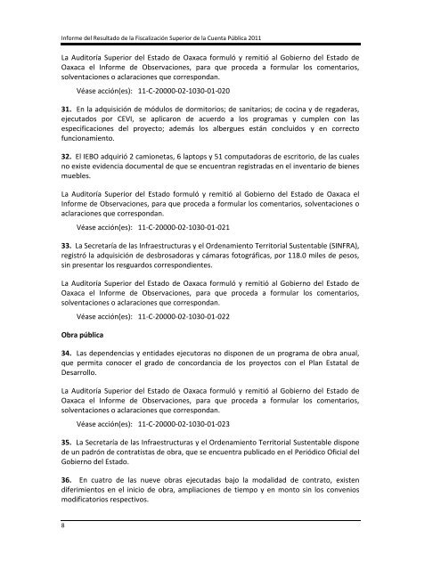 Informe del Resultado de la Fiscalización Superior de la Cuenta ...