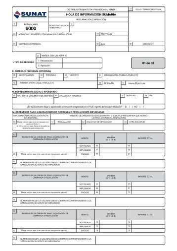 Formulario 6000 - Sunat