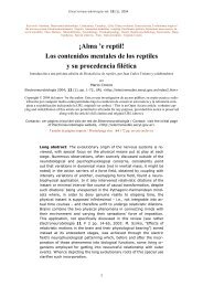 Los contenidos mentales de los reptiles y su procedencia filética