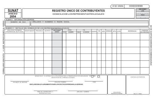 formulario 2054 - anexo - Sunat