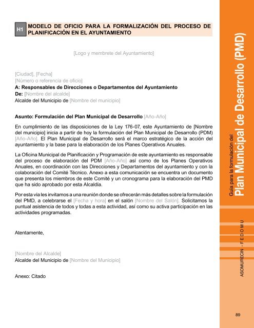 Guía para la Formulación del Plan Municipal de Desarrollo PMD