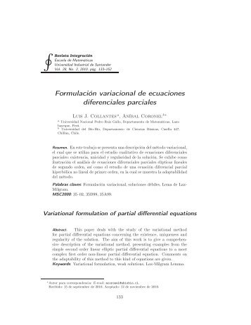 Formulación variacional de ecuaciones diferenciales parciales