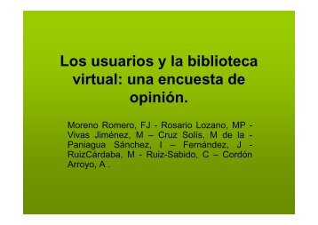 Los usuarios y la biblioteca virtual: una encuesta de opinión.