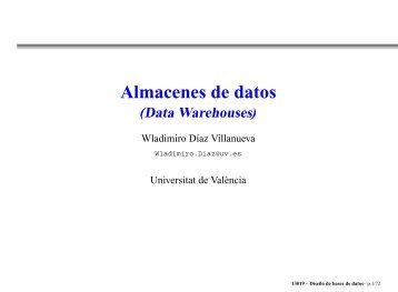 Almacenes de datos - Universitat de València
