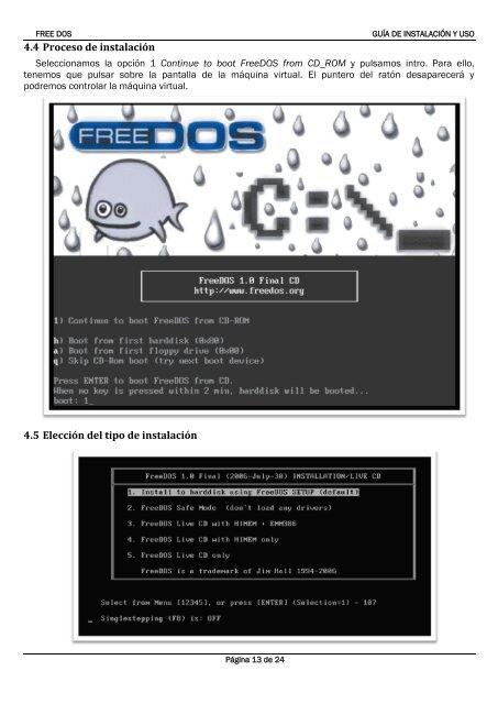 FREEDOS 1.0. - Curso de Técnico de Redes y Sistemas 2011