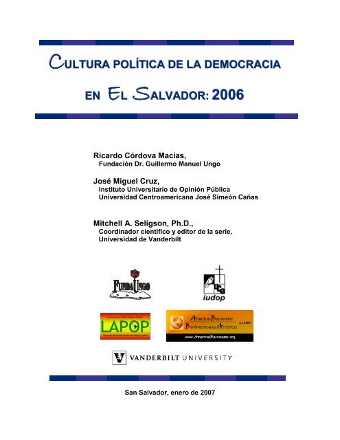 cultura política de la democracia en el salvador - Plataforma ...