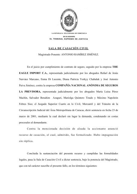 SALA DE CASACIÓN CIVIL Magistrado Ponente: ANTONIO ...