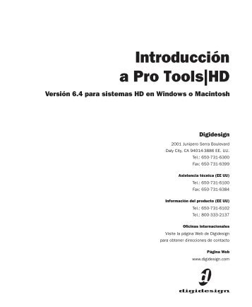 Introducción a Pro Tools|HD - Digidesign Support Archives