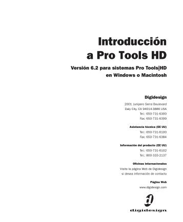 Introducción a Pro Tools HD - Digidesign Support Archives