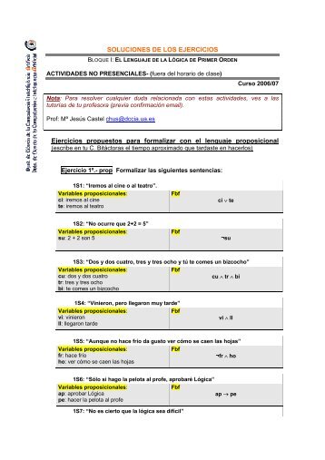 Ejercicios para el Bloque I. - dccia