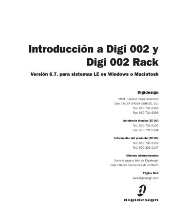 Introducción a Digi 002 y Digi 002 Rack - Digidesign Support Archives