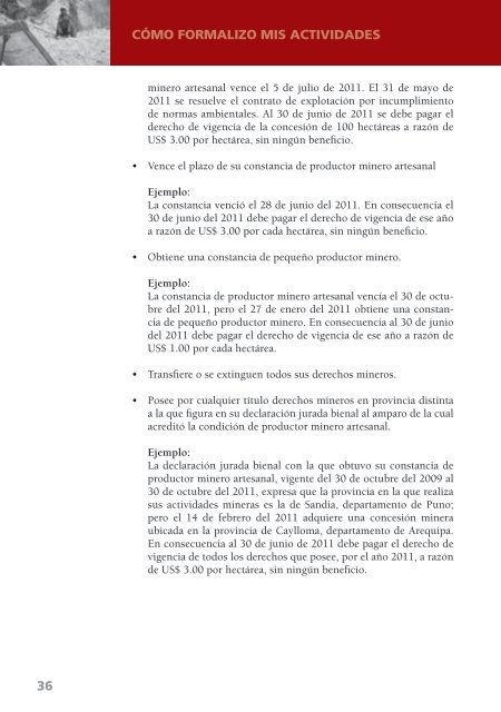 Guía para los Pequeños Mineros y Mineros Artesanales