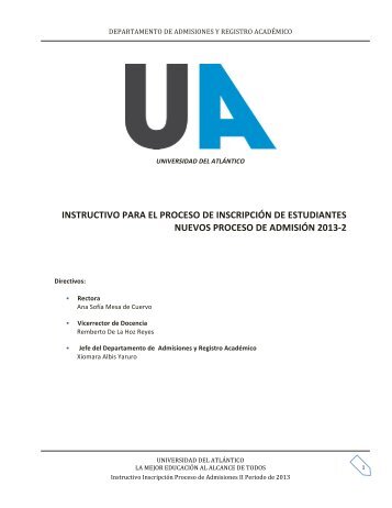 instructivo de inscripción - Universidad del Atlántico