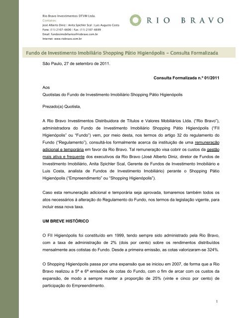 Consulta Formalizada - Taxa Gestão - BM&FBovespa