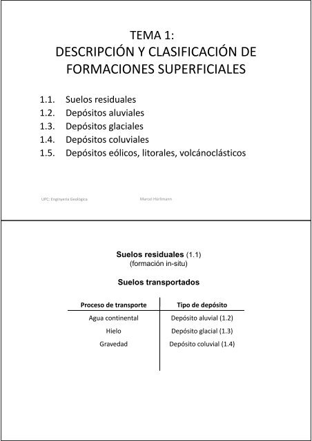 DESCRIPCIÓN Y CLASIFICACIÓN DE FORMACIONES ... - UPC