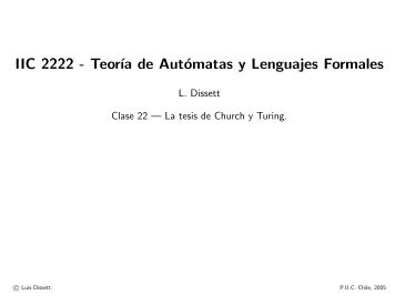 IIC 2222 - Teor´ıa de Autómatas y Lenguajes Formales