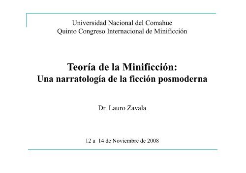 Teoría de la Minificción: - Lauro Zavala