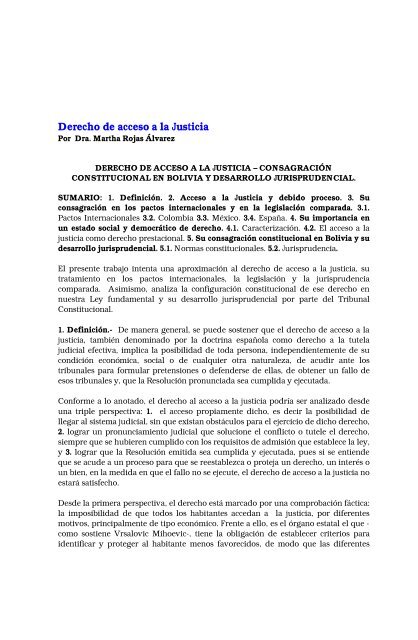 Derecho de acceso a la Justicia - Tribunal Constitucional ...