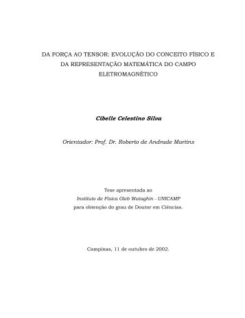 DA FORÇA AO TENSOR: EVOLUÇÃO DO CONCEITO ... - Unicamp