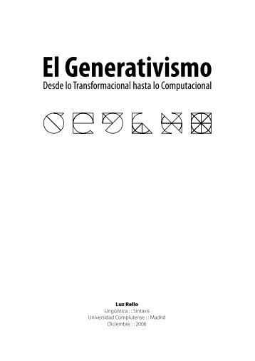 El Generativismo, desde lo transformacional hasta lo ... - Luz Rello