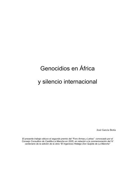 Genocidios en África y silencio internacional - korima claretianas sur