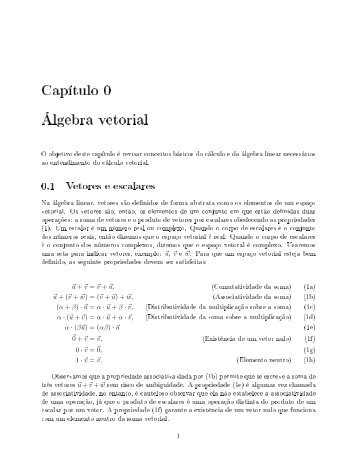 Capítulo 0 Álgebra vetorial - Instituto de Matemática - UFRGS