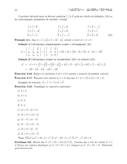 Capítulo 0 Álgebra vetorial - Instituto de Matemática - UFRGS