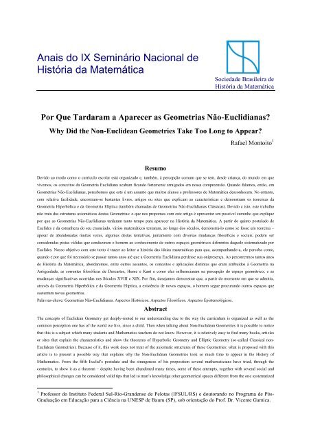 Porque Tardaram a Aparecer as Geometrias Não Euclidianas - EACH