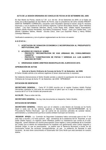 028-2009 ORDINARIA DEL 29-09-09 - Municipalidad de San Martín ...