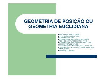 Geometria de Posição ou Euclidiana - Professor Clayton Palma