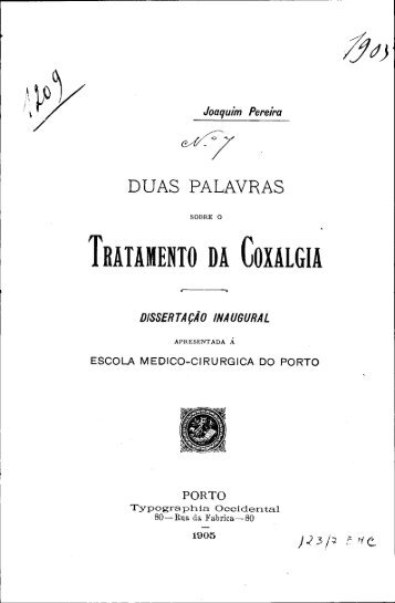 TRATAMENTO DA COXALGIA