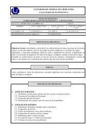 Estruturas Algébricas 2 - Faculdade de Matemática - Universidade ...