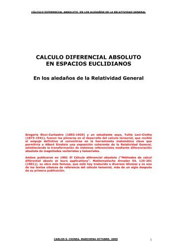 CALCULO DIFERENCIAL ABSOLUTO EN ESPACIOS EUCLIDIANOS