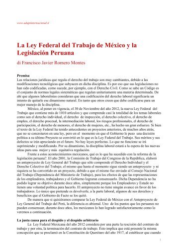 La Ley Federal del Trabajo de México y la Legislación ... - Adapt