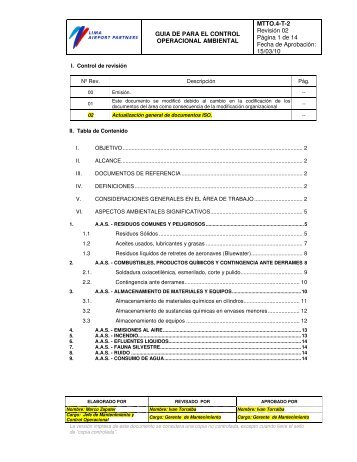 Guía para el control operacional ambiental - Aeropuerto ...