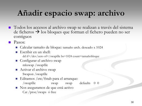 Estructura del sistema de archivos y espacio Swap - Sistemas ...
