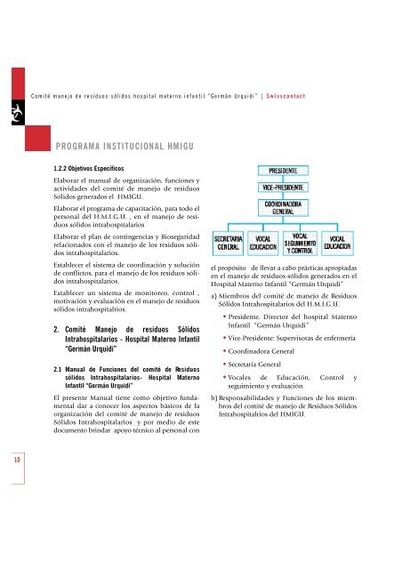 Programa Institucional para la Gestión de Residuos ... - swisscontact